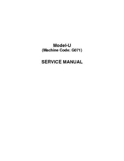 Ricoh ap3600 Ricoh ap3600 (model u machine code g071) Service Manual